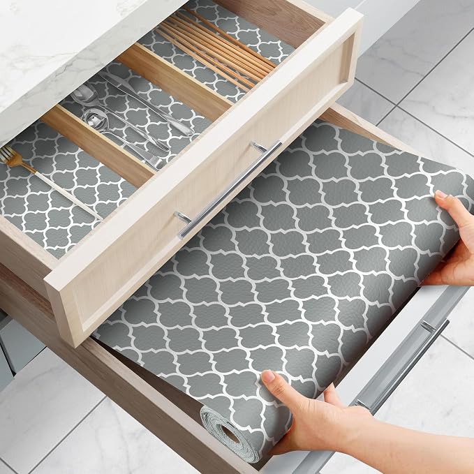 Drawer and Shelf Liner for Kitchen Cabinets Non-Adhesive Non-Slip by GOPAS