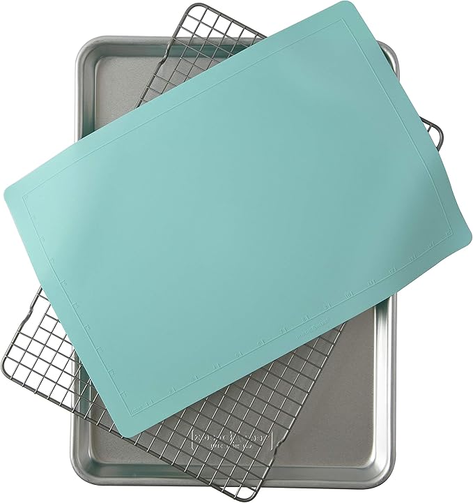 Nordic Ware 3-Piece Cookie Set, 1 Pack, with Aqua Baking Mat by NordicWare