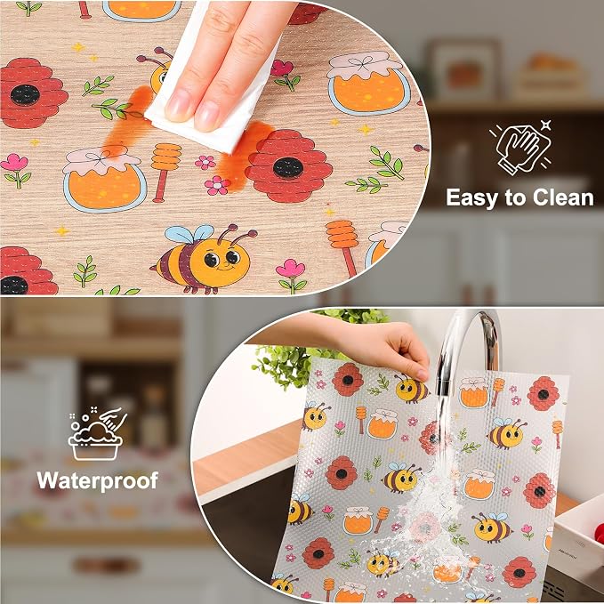 Cooyes Shelf Liner – Non-Slip Cabinet & Drawer Liner for Kitchen – Non-Adhesive Waterproof Shelf Paper with Modern Pattern – Durable EVA Cabinet Mat – Easy to Cut (Buff,11.8" W x 236" L) - Image 5