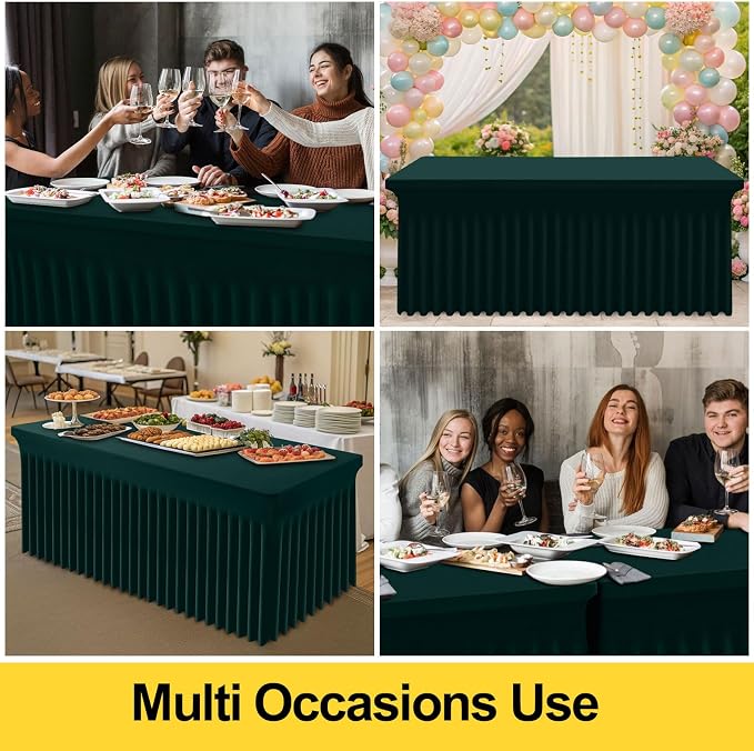 Smiry Spandex Elastic Fitted Table Cloth Skirt for 6FT Rectangle Table - Image 5