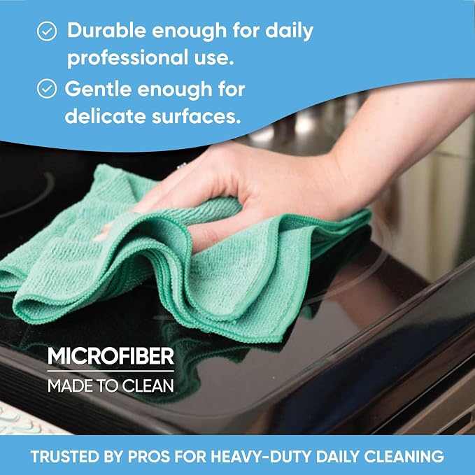 Microfiber Wholesale Bulk 12” X 12” All Purpose Towels Case Quantity (400 Count) | No Fraying | High Density Microfiber | Zero Chemical Cleaner | Long-Lasting (White) - Image 5