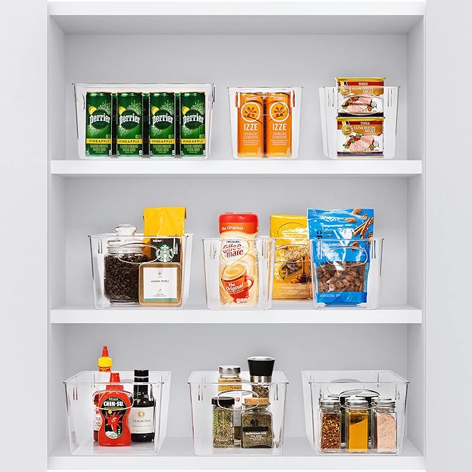 Sorbus Fridge Organizers and Storage, Clear Plastic Bins (Large, 8 Pack) | Easy-access organization for freezers, shelves, drawers, closets and pantries; supports sorting and visibility. - Image 4