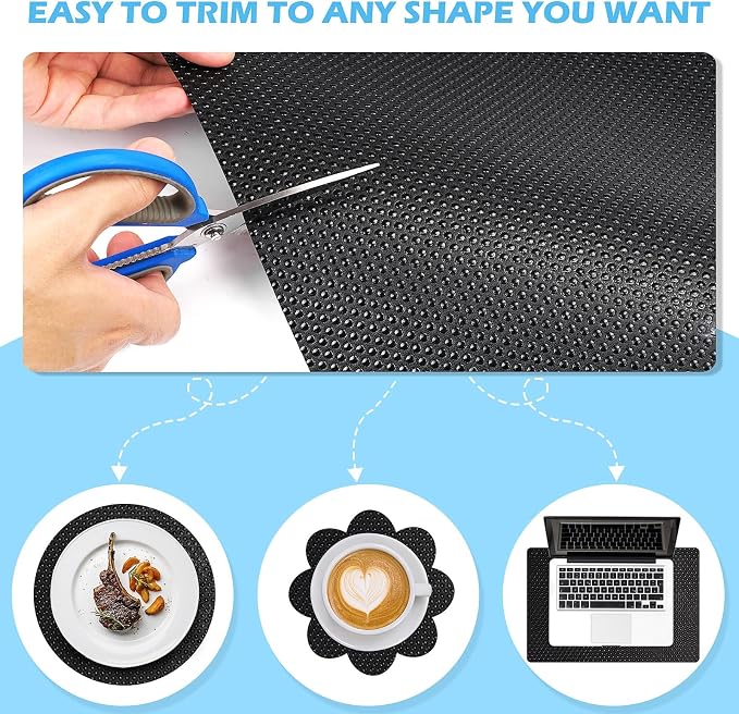 Drawer Liners, Waterproof Shelf Liner, Anti-Slip Non-Adhesive BPA Free Kitchen Cupboard Cabinet Liner Refridge Fridge Mats Sink Protector Strong Durable for Home (Black/19.7in x 20Ft) - Image 4