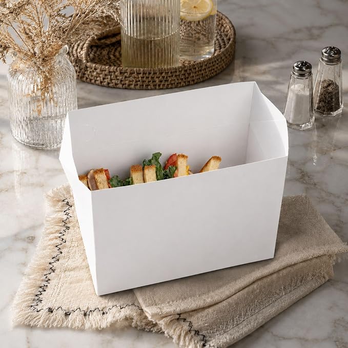 Restaurantware Chicken Box 400 Count 80 Oz Durable Takeout Lunch Box Spill-Resistant Freezer-Safe Paper To-Go Container Greaseproof White - Image 3