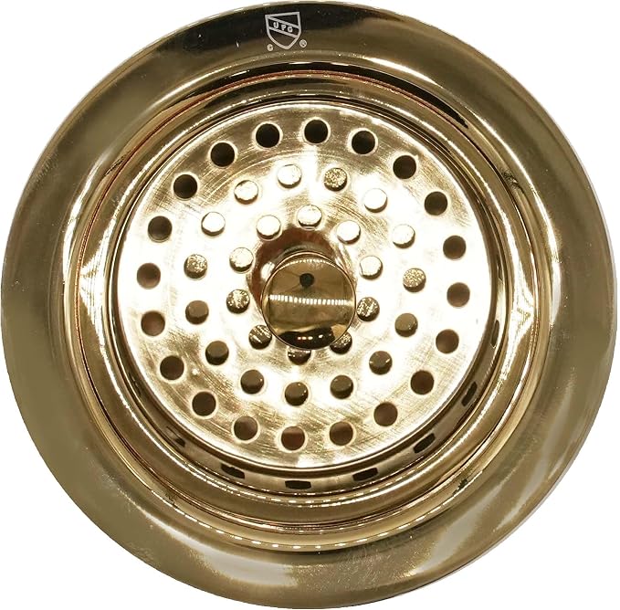 Westbrass D214-01 3-1/2" Post Style Large Kitchen Sink Basket Strainer, Polished Brass - Image 2