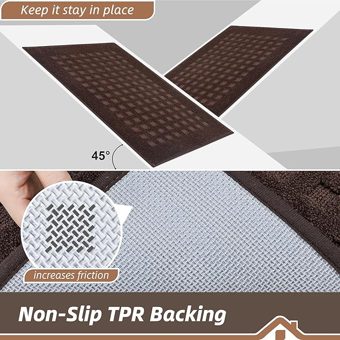 BEQHAUSE Dirt Trapper Door Mats 32"x48", Non Slip Washable, Dark Brown - Image 5