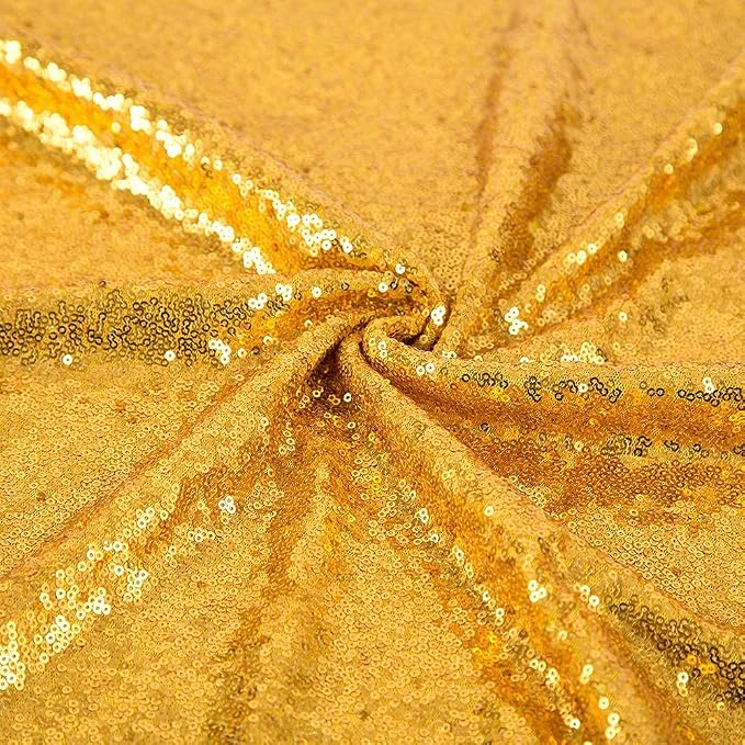 JYFLZQ Gold Sequin Tablecloth, Glitter Party Table Cover 70 Inch Round - Image 6
