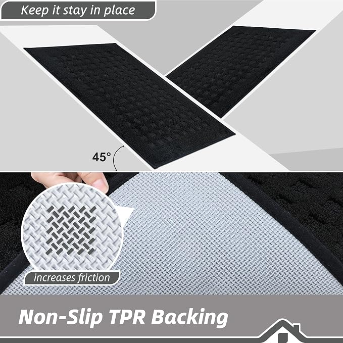 BEQHAUSE Dirt Trapper Door Mats 32"x48", Non Slip Washable, Black - Image 5