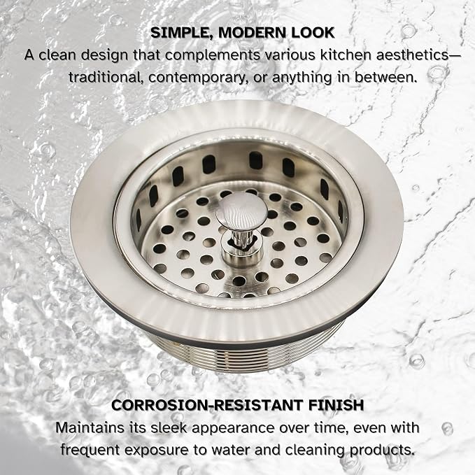 Westbrass D214-20 3-1/2" Post Style Large Kitchen Sink Basket Strainer, Stainless Steel - Image 9