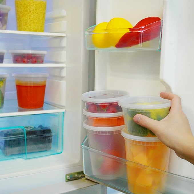 TashiBox 48 Sets 32 oz Plastic Deli Containers with Lids - Clear Airtight Food Storage & Meal Prep Containers, BPA Free, Stackable, Leakproof, Microwave & Freezer Safe - Image 6