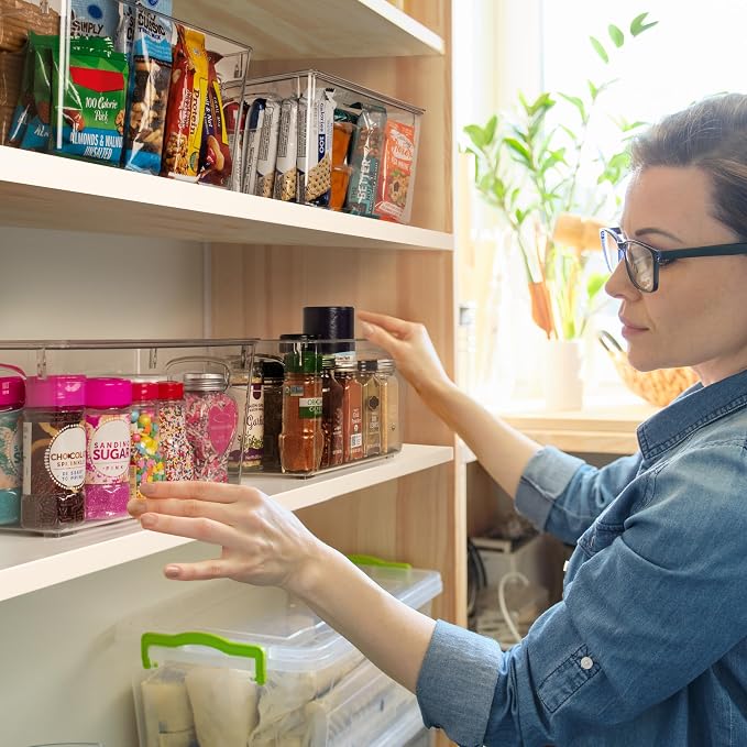ClearSpace Pantry Storage Bins with Lids for Kitchen & Fridge, 4 Pack | Clear storage bins with lids keep pantry, fridge, and cabinets organized while protecting food and maximizing storage space - Image 3