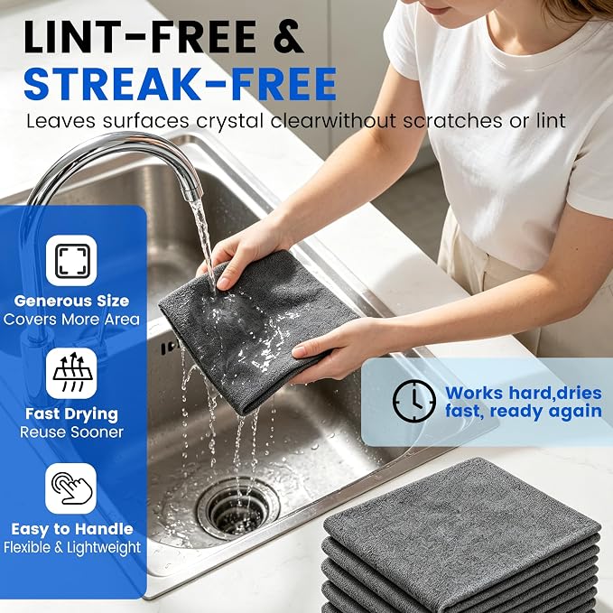 Jiexily Thickened Magic Cleaning Cloth, Upgraded Microfiber Towels, 5 Pack - Image 5