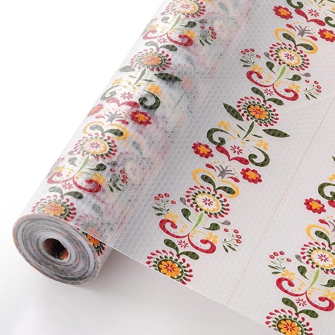 Cooyes Shelf Liner – Non-Slip Cabinet & Drawer Liner for Kitchen – Non-Adhesive Waterproof Shelf Paper with Modern Pattern – Durable EVA Cabinet Mat – Easy to Cut (Sunflower,23.6" W x 236" L) by Cooyes