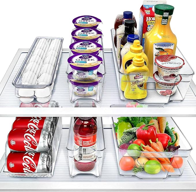 Sorbus Fridge Organizers and Storage Bins for Pantry & Fridge (6 Piece Set) | Stackable design maximizes shelf and cabinet space; useful for refrigerator, freezer and household organization. by Sorbus