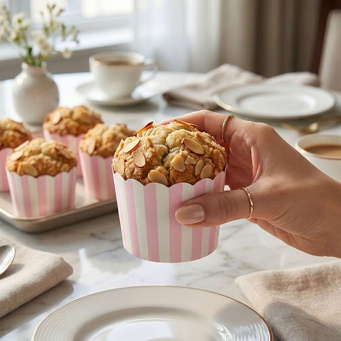 Restaurantware Baking Cups 200 Pack of 6 oz Paper Cupcake Liners Greaseproof Scalloped Oven-Safe Elegant Dessert Muffin Cups Disposable for Parties - Image 5