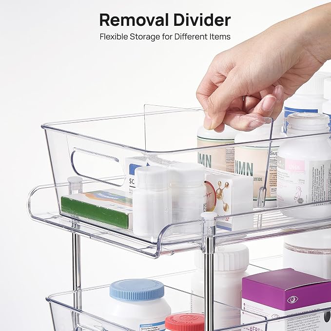 Vtopmart 2 Pack Larger Pull Out Bathroom Under Sink Organizer (M-Standard) - Image 4