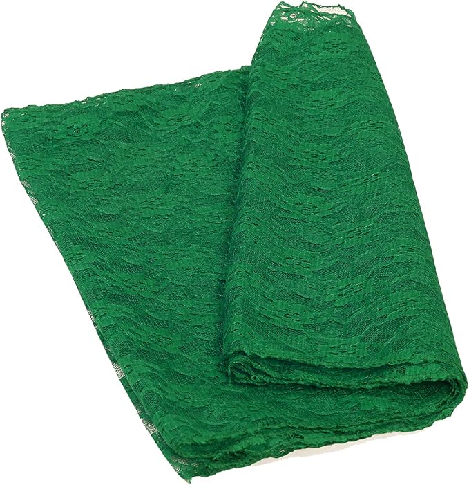 MDS Pack of 12 Wedding 12 x 108 inches Lace Table Runner for Wedding, Decorations for Birthday Parties, Banquets, Graduations, Engagements, Suitable All Dinner Tables - Hunter Green - Image 4