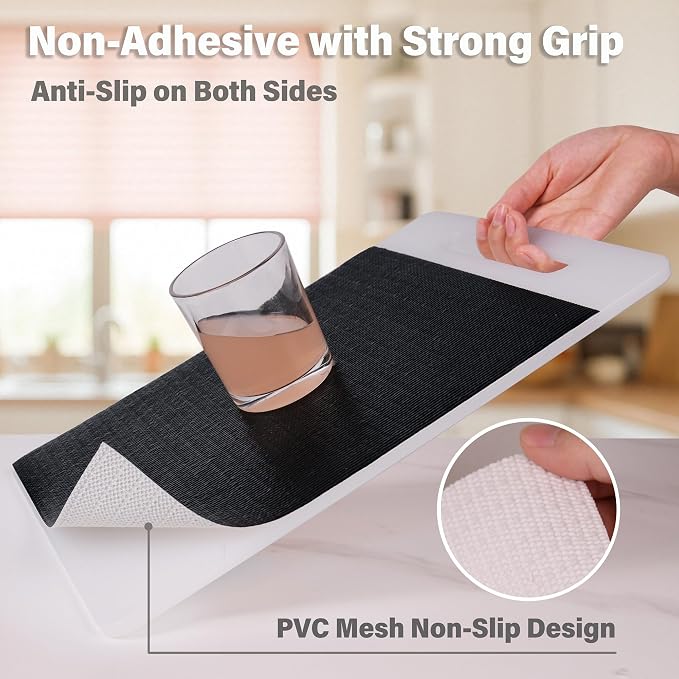 Drawer and Shelf Liners for Kitchen Cabinet,Non Slip Cabinet Liners for Shelves,Non-Adhesive Strong Grip Mats Protect Dresser Cupboard,Shelf Paper Easy to Clean-23.6IN x 30FT Black - Image 2