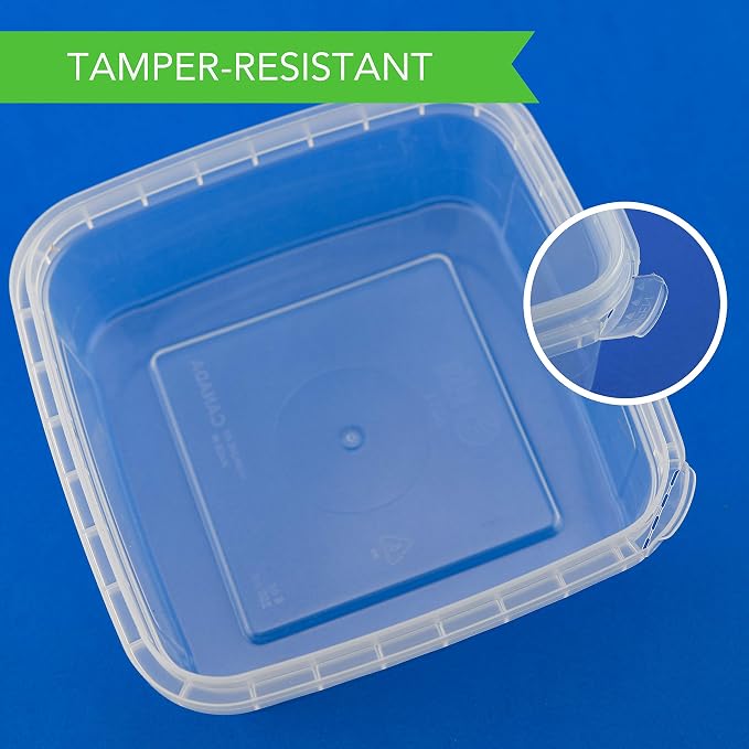 NYHI 40 Pack Square Clear Deli Containers with Lids Disposable BPA Free Square Plastic Food Storage Containers with Lids Airtight for Meal Prep Take Out Kitchen (16 oz) - Image 5