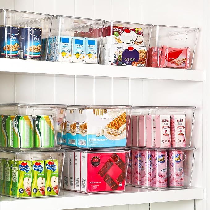 Vtopmart 6 Pack Clear Stackable Storage Bins with Lids and Handles, Large | BPA-free Plastic, Organize Vertically, For Pantry Kitchen Fridge Cabinet Closet Bathroom, Built to Last, Easy to Move - Image 4