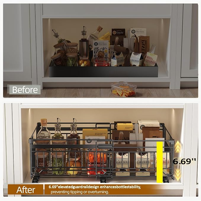 NETEL 2 Pack Expandable Pull Out Cabinet Organizer, 15" Deep - Image 7