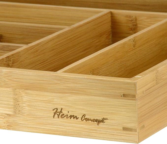 Heim Concept Drawer Organizer Bamboo Cutlery Tray Silverware Organizer/Utensil Holder, Drawer Dividers Organizer for Silverware, Flatware, Knives in Kitchen - Image 3