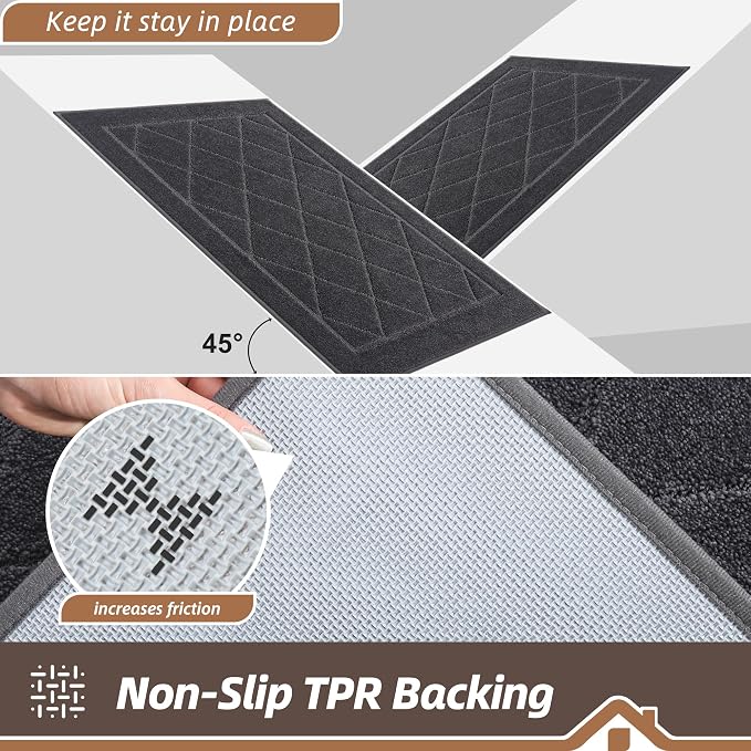 BEQHAUSE Dirt Trapper Door Mat 36" x 60", Doormat Non-Slip, Dark Grey - Image 5