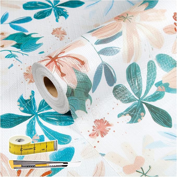 Shelf Liners Thickened Non-Slip Non Adhesive Pastel Floral & Bird Pattern by Oneoftheworld