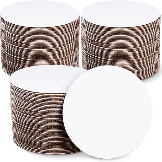Potchen 100 Pack 8 Inches Round Cake Boards Cardboard, White by Potchen