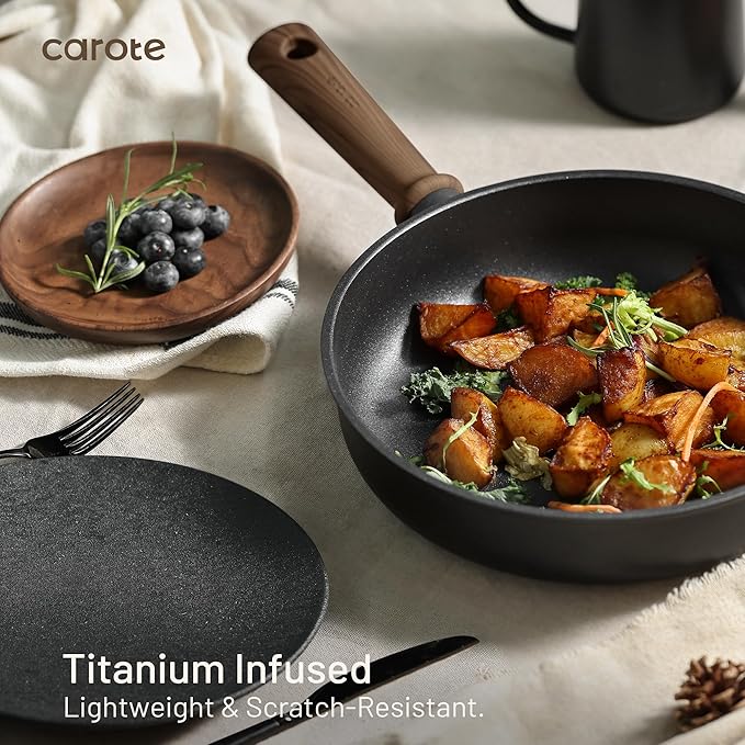 CAROTE 24pcs Nonstick Cookware Sets, Pots and Pans Set - Image 5