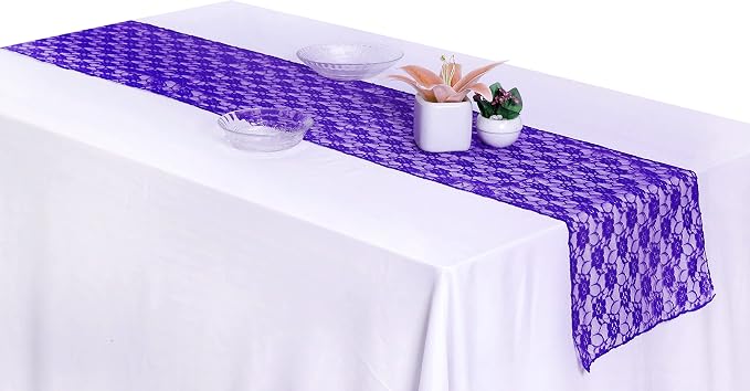 MDS Pack of 25 Wedding 12 x 108 inches Lace Table Runner for Wedding, Decorations for Birthday Parties, Banquets, Graduations, Engagements, and Runners fit Rectangle, Round Table- Royal Blue - Image 5