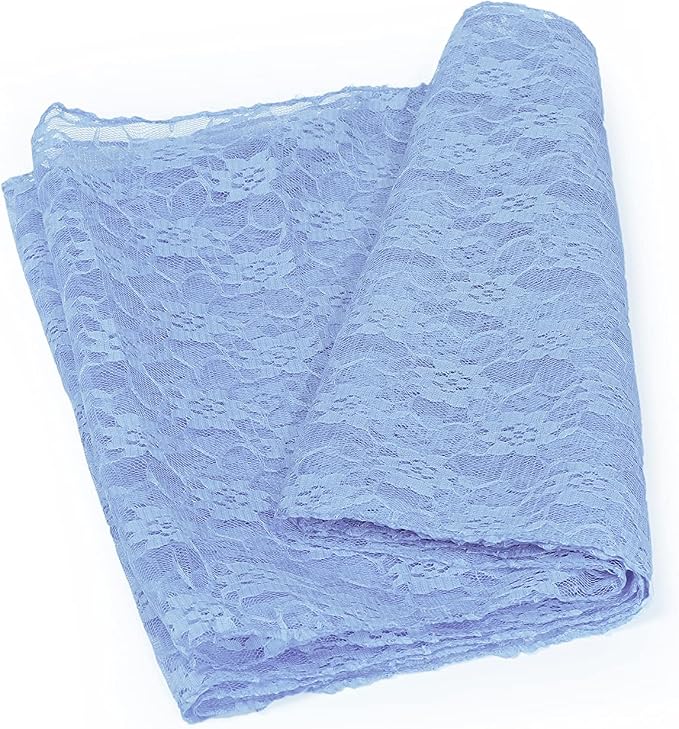 MDS Pack of 10 Wedding 12 x 108 inches Lace Table Runner for Wedding, Decorations for Birthday Parties, Banquets, Graduations, Engagements, and Runners fit Rectangle, Round Table- Baby Blue - Image 6