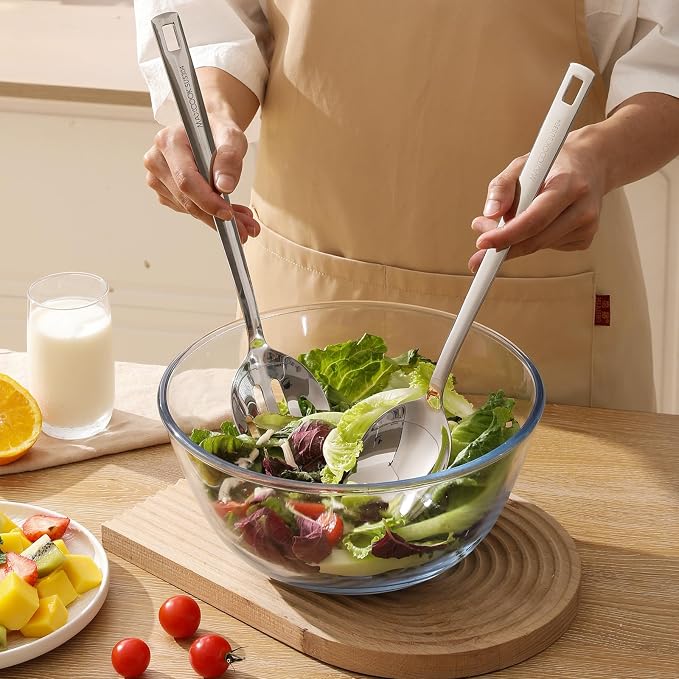 18/8 Stainless Steel Cooking Spoons Set, 2 Pcs, Dishwasher-Safe - Image 5