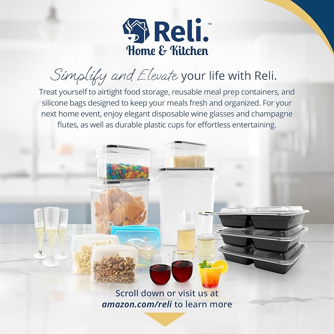 Reli. Pantry Organizers & Storage | Food Containers with Lids, 16 Sets - Image 8