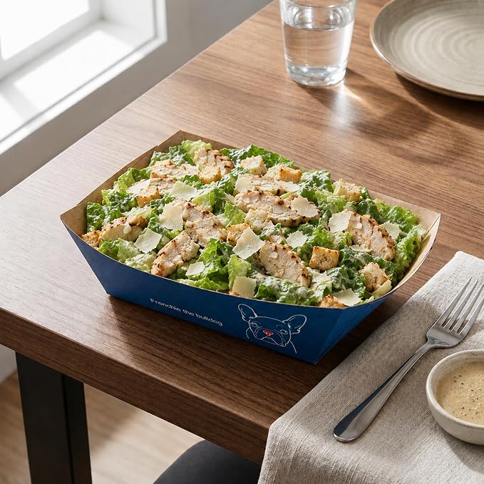 Restaurantware-Bio Tek 1/2 Pound Food Trays, 400 Disposable Paper Food Trays - Heavy-Duty, Greaseproof, Frenchie Paper Food Boats, For Snacks, Appetizers, Or Treats, Use At Parties Or Carnivals - Image 4