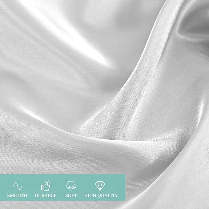 12 Pack 108 Inch Round Satin Tablecloth, Silver - Image 8