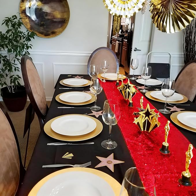 Red Sequin Table Runner 6 Pack 12''x72 Glitter Table Runner - Image 5