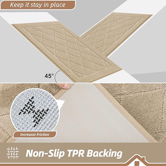 BEQHAUSE Dirt Trapper Door Mat 24" x 36", Doormat Non-Slip, Warm Beige - Image 5