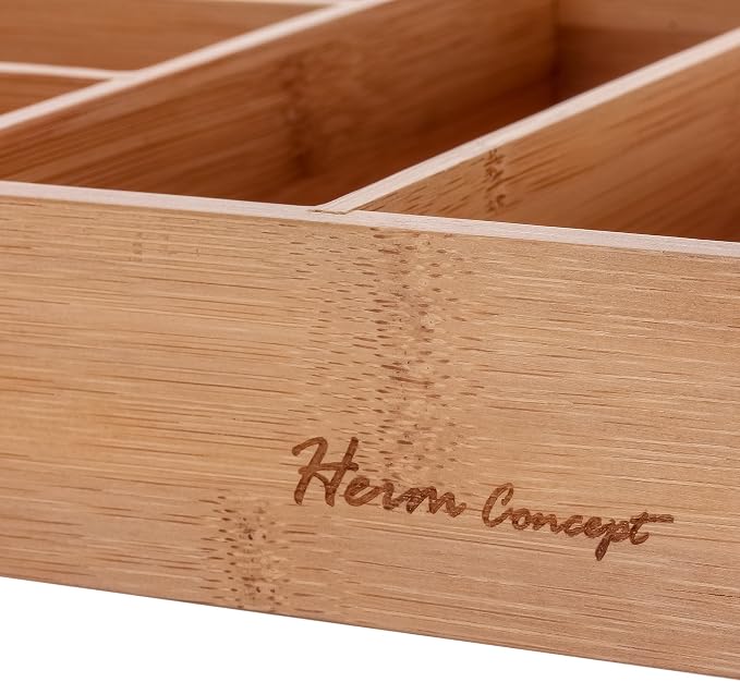 Heim Concept Drawer Organizer Bamboo Cutlery Tray Silverware Organizer/Utensil Holder, Drawer Dividers Organizer for Silverware, Flatware, Knives in Kitchen - Image 7