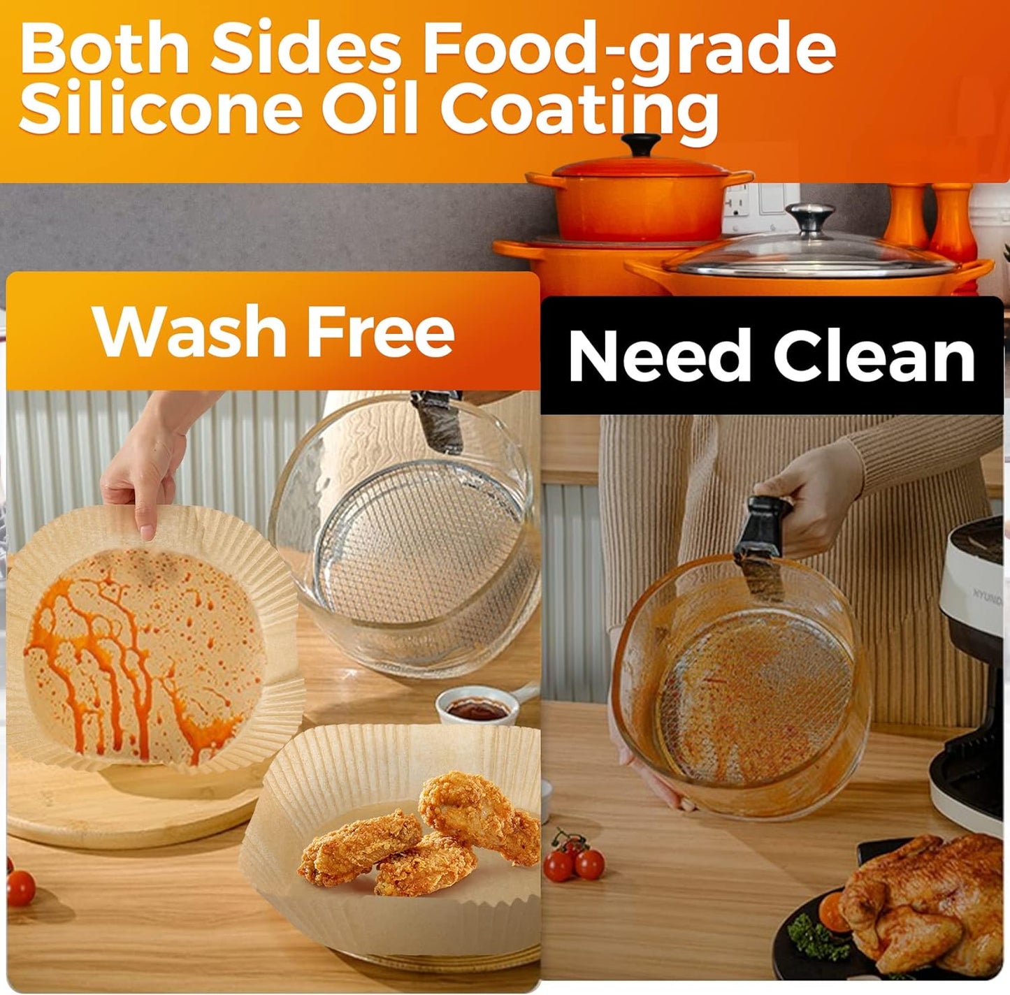 Air Fryer Paper Liners, 200pcs Air Fryer Liners Disposable, 6.3" Square Baking Liner for 2-4 qt Airfryer Basket, Non-stick and Oil Proof Parchment Paper for Oven, Pans & Baking