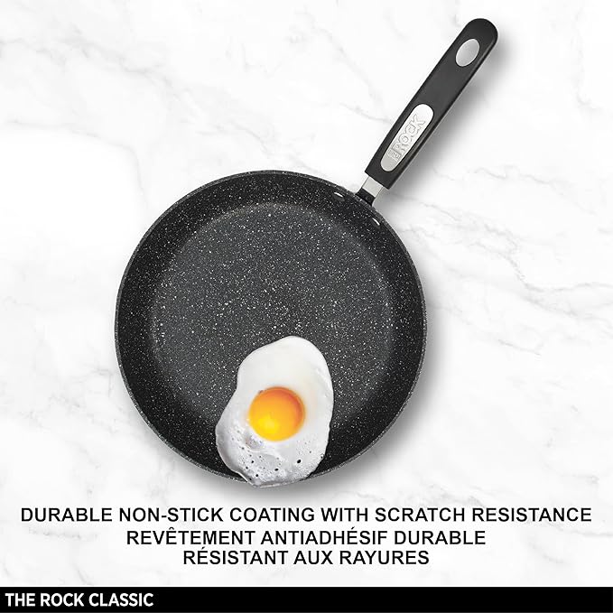 Starfrit The Rock 7PC Non-Stick Cookware Set, Forged Aluminum, Black - Image 2