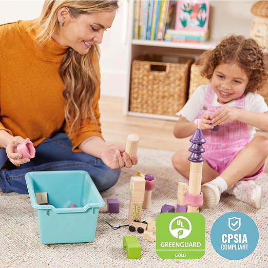 ECR4Kids Scoop Front Storage Bins, Multipurpose Organization, Contemporary, 10-Piece | Durable plastic, GREENGUARD Gold Certified, 1.2 gallon capacity, lightweight & nestable, built-in handle, classroom/home use - Image 6