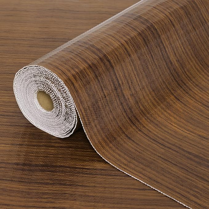 Drawer Shelf Liner for Kitchen Cabinets, Non Adhesive Slip Resistant Shelf Paper Easy to Clean, Strong Grip Thickened Waterproof Washable Mats for Pantry Shelves, Cupboard, Wood Grain, 17.5 in x 30 FT by TheBaDaz