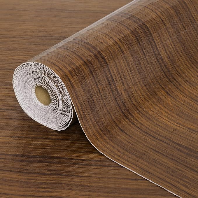 Drawer Shelf Liner for Kitchen Cabinets, Non Adhesive Slip Resistant Shelf Paper Easy to Clean, Strong Grip Thickened Waterproof Washable Mats for Pantry Shelves, Cupboard, Wood Grain, 12 in x 20 FT by TheBaDaz