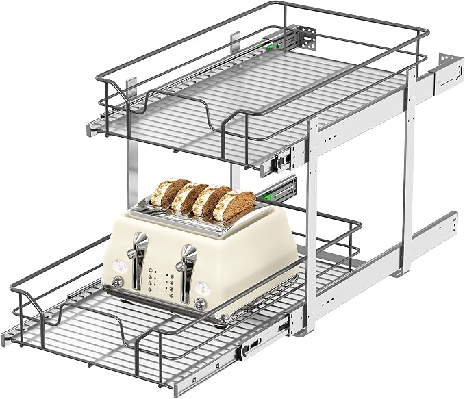 2-Tier Pull Out Cabinet Organizer (14" W x 22" D) by livethewayyoulike