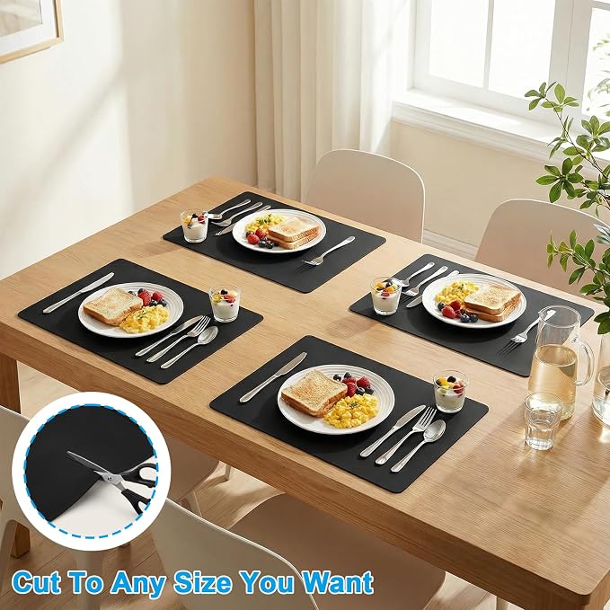 Extra Large Silicone Mats for Kitchen Counter, Heat Resistant Mat, Nonslip Kitchen Countertop Protector Mat, Cuttable Counter Protector Mats for Island Workbench(47.3''x23.6''Black) - Image 4