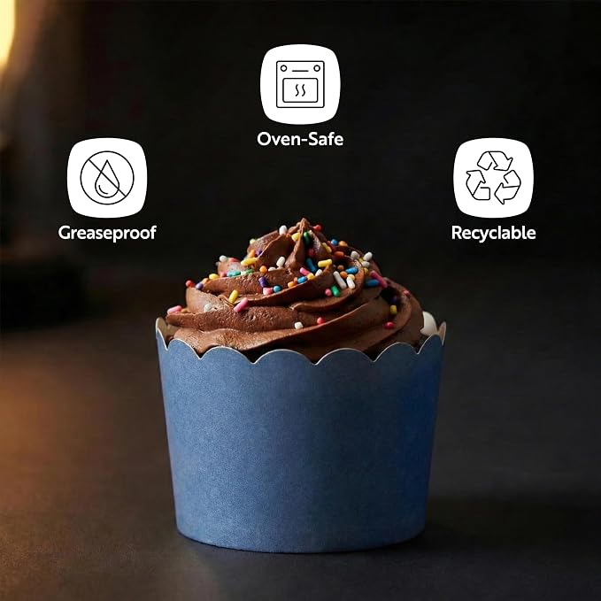 Restaurantware Baking Cups 200 Pack of 10 oz Paper Cupcake Liners Greaseproof Scalloped Oven-Safe Elegant Dessert Muffin Cups Disposable for Parties - Image 4