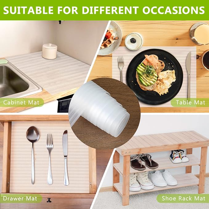 Anze Shelf Liner for Kitchen Cabinets Refrigerator, Transparent - Image 6