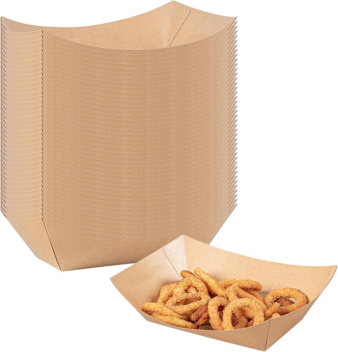 Restaurantware Kraft Paper lb Paper Food Tray Boat, 50 Pack by Restaurantware