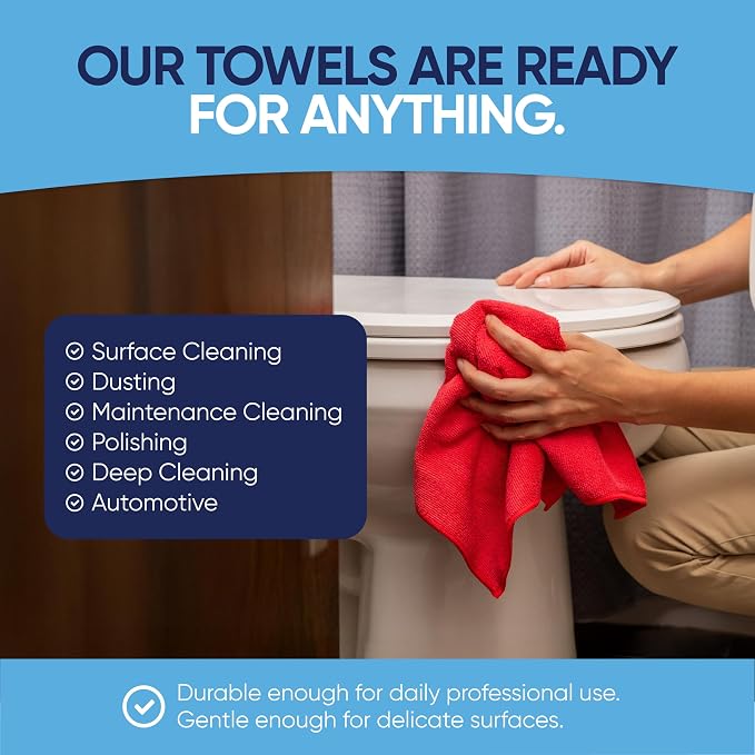 Microfiber Wholesale 12" x 12" Cleaning Cloths (50 Pack) - Reusable Towels, Wash Rags, Dust Cloth, All-Purpose: Kitchen, Dish, Cars, Shop, Glass (Green) - Image 4